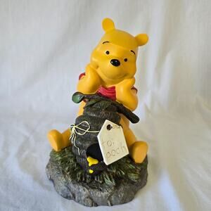 Disney Winnie the Pooh Resin Lawn Ornament or Figurine "To Pooh" 9.5" x 6.5"